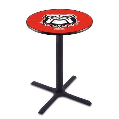 Holland Bar Stool Co 42" Blk Wrinkle Georgia "Bulldog" Pub Table L211B4228GA-Dog
